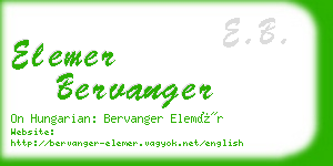 elemer bervanger business card